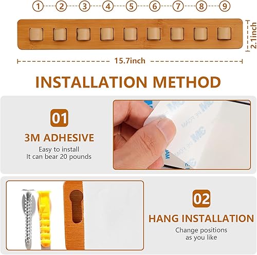 Miniatura 5 de Emoin Haning - Organizador de lentes de sol, de madera, para colgar en la pared, soporte para múltiples gafas, estante de exhibición de gafas,