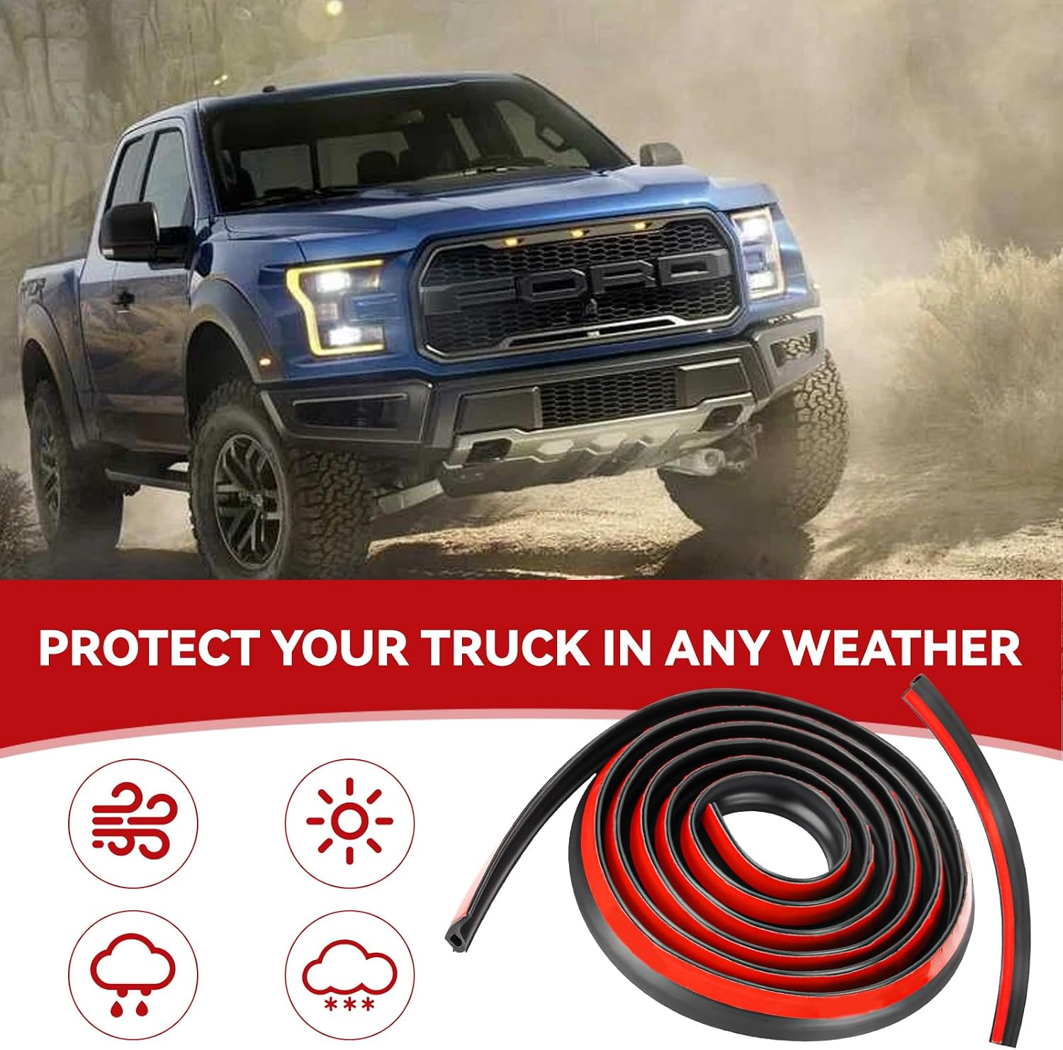 10ft Ultimate Tailgate Seal Kit Repalcement for Ultimate Tailgate Seal with Taper Seal, with a 14" Piece of Large Tailgate Seal, Use for Truck Caps and Tonneau Covers