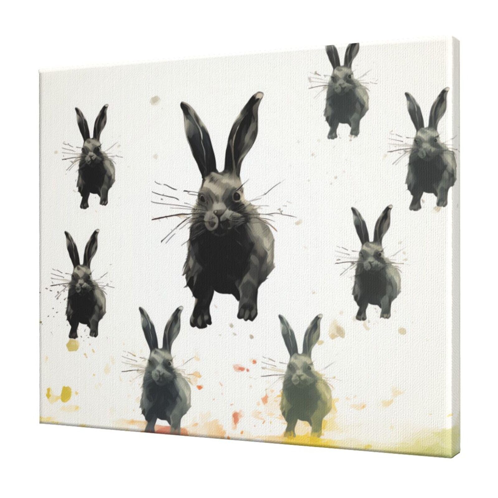 FodPand Rabbits silhouette Canvas Wall Art for Living Room Wall Decor 20"x24" Modern Artwork Painting Pictures Hanging Canvas Prints Aesthetic Wall Art for Bedroom Bathroom Office Wallart Decor