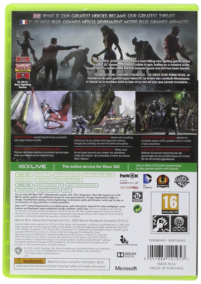Injustice : Les Dieux Sont Parmi Nous Steelbook Xbox 360 - Complet FR - Bon état