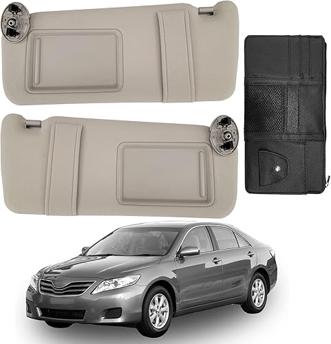 Miniatura 8 de Reemplazo de visera solar Toyota Camry, compatible con Toyota Camry 2007 2008 2009 2010 2011 e híbrido sin luz, lado del conductor y pasajero,