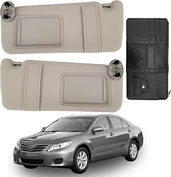fit for Toyota Camry Sun Visor Replacement, fit for 2007 2008 2009 2010 2011 Toyota Camry and Hybrid Without Light, Driver&Passenger Side, 74320-06780-E0 74310-06750-E02PCS-Beige