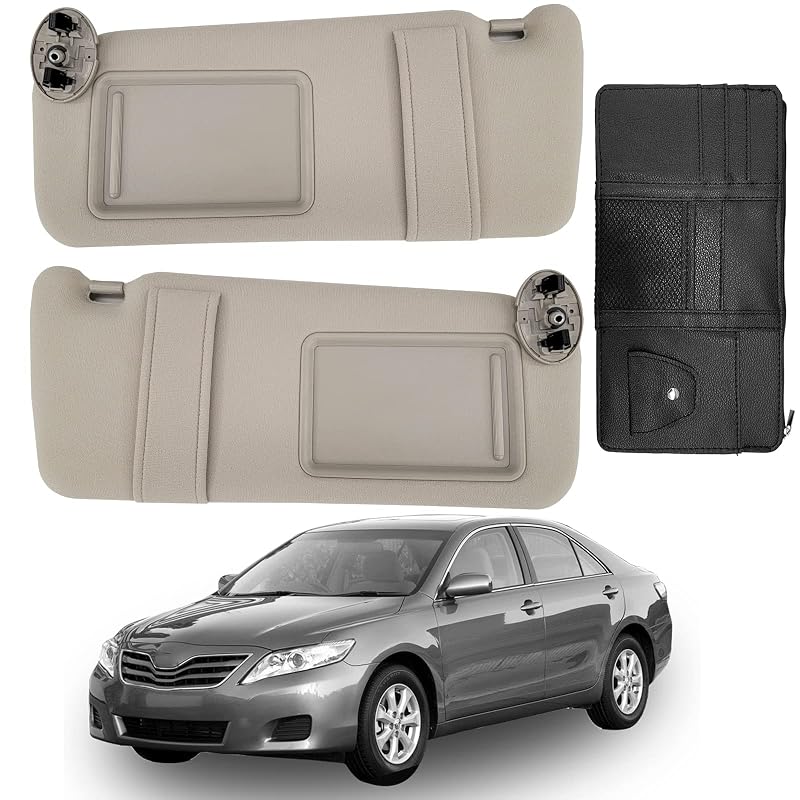 Par de Para-Sóis Dianteiros Bege para Toyota Camry e Hybrid 2007 a 2011 Dimeani ZYB-KMR