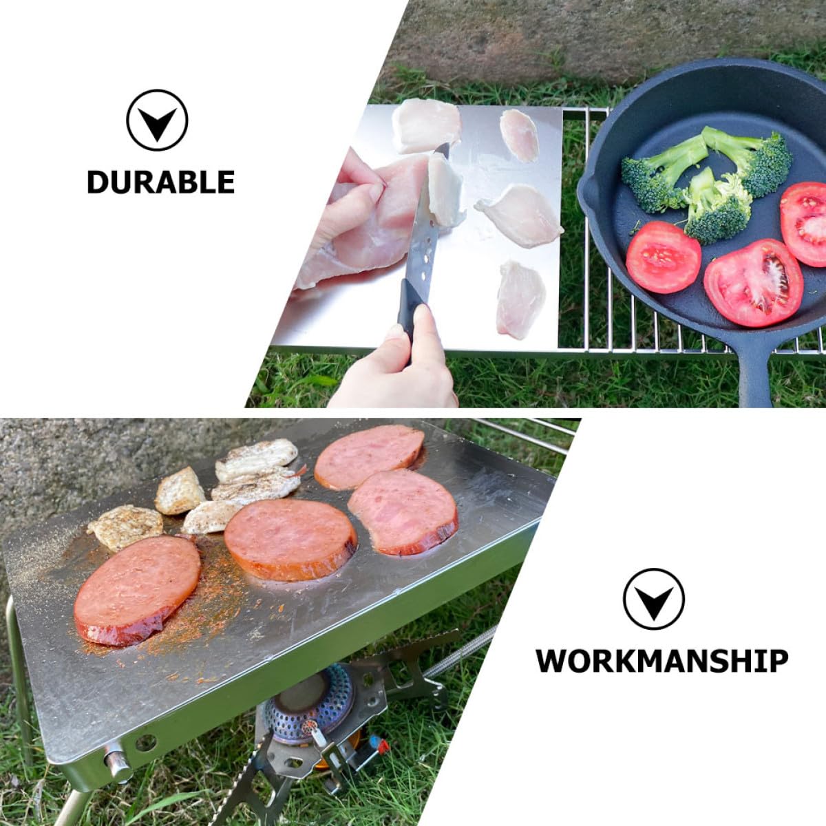Przenośny mini grill ze stali nierdzewnej – składany stojak do grillowania na kemping, do gotowania w ogrodzie, stojak na węgiel drzewny, kompaktowa i lekka konstrukcja