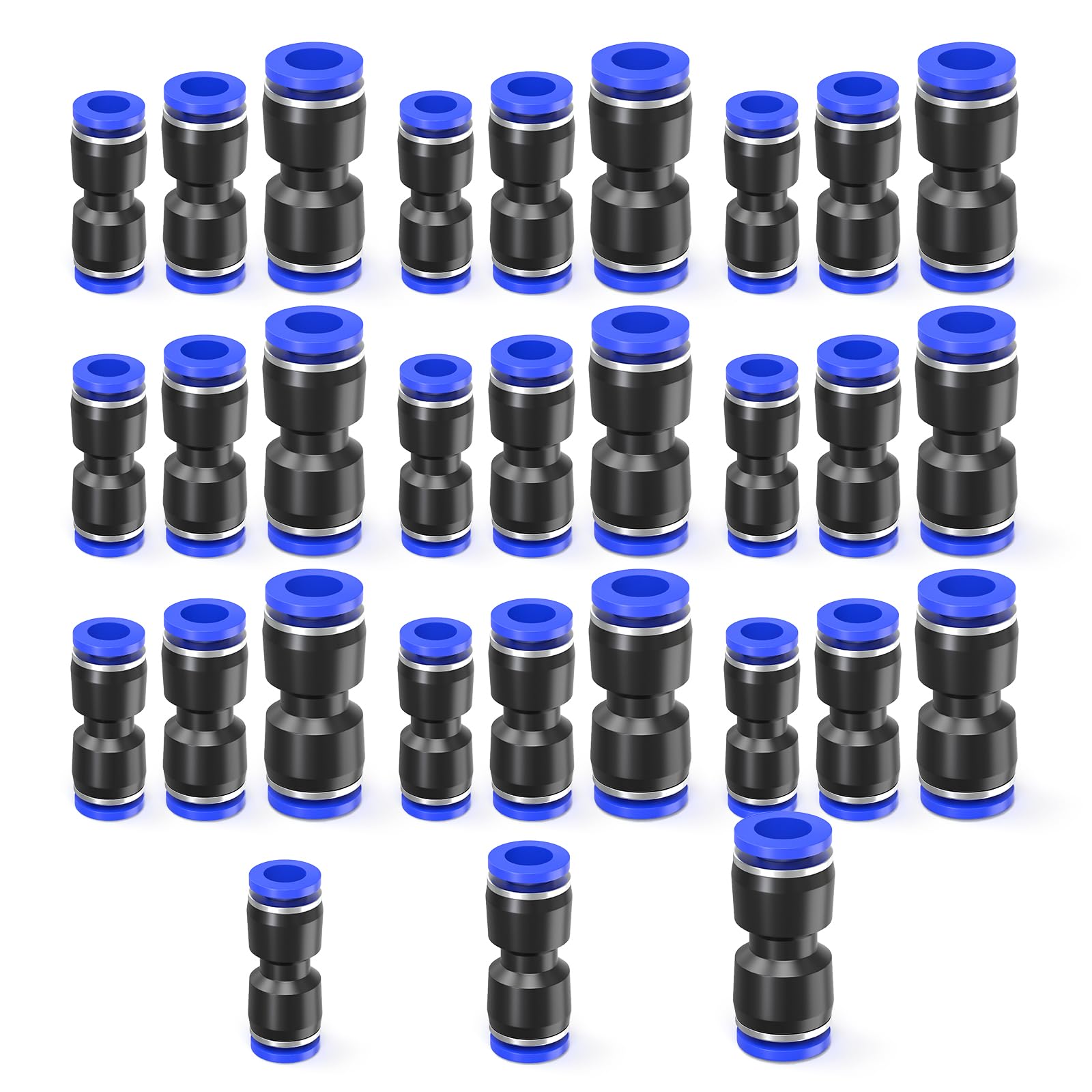 10 piezas azul de 10 mm de diámetro exterior en T de 3 vías empujar para conectar neumáticos accesorios (PE-10) — view 41