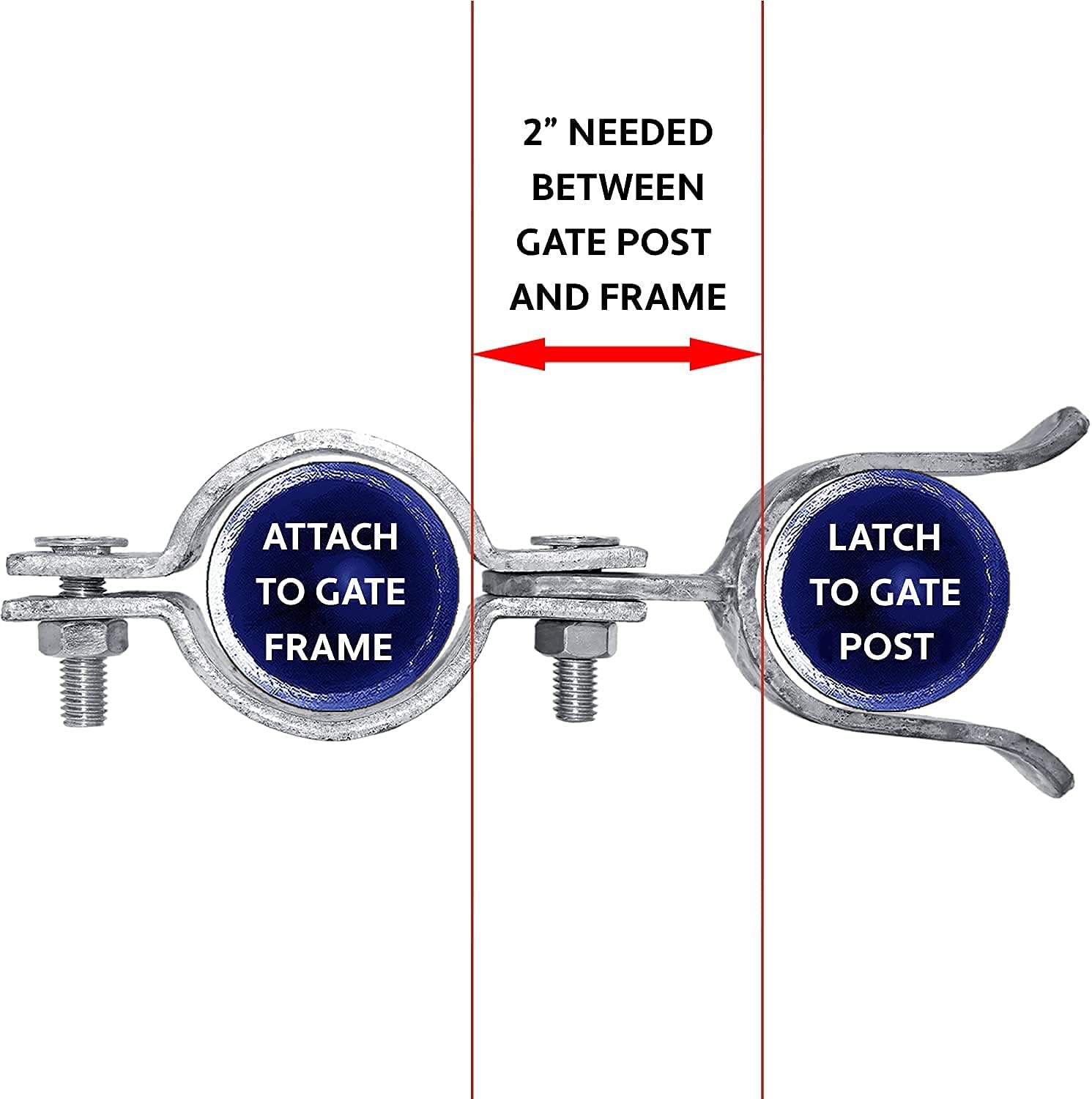 1-5/8" x 2-7/8" Chain Link Fence Gate Fork Latch - Fence Gate Latch - Galvanized Fence Gate Latch with Hole for Padlock