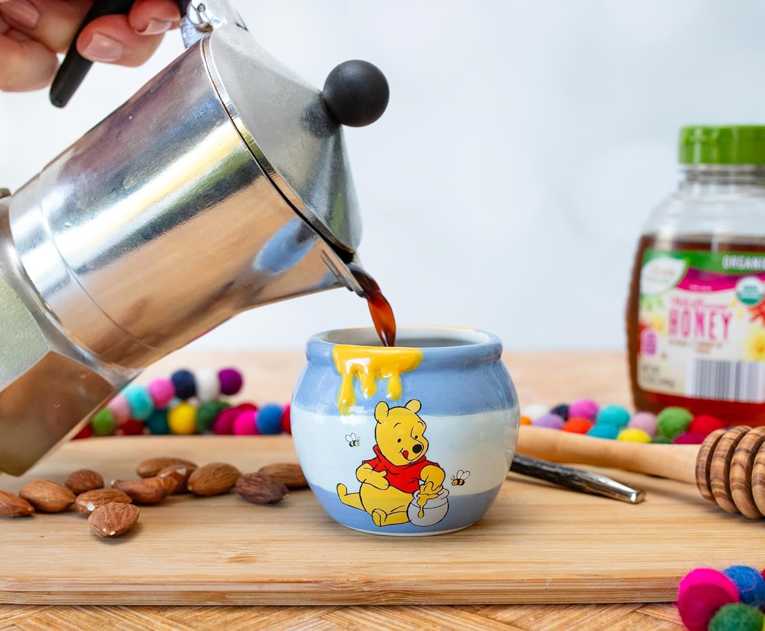 Disney Winnie the Pooh Hunny Pot Sculpted Ceramic Mini Cup | Small Coffee Mug For Espresso, Cappuccinos, and Beverages | Holds 2 Ounces - Image 6