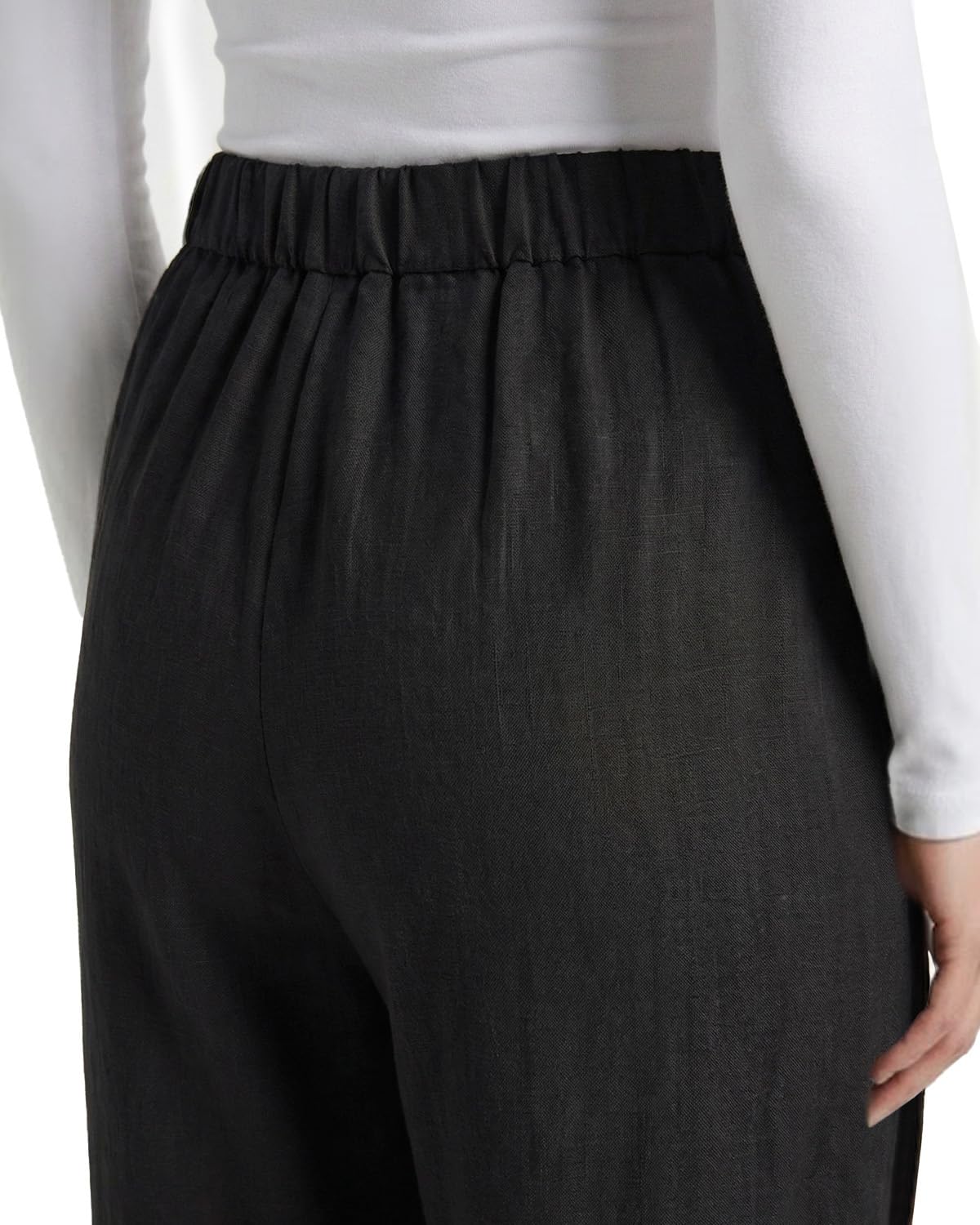 Zylioo Pantalon habillé en lin pour femme de grande taille, 1,8 m, jambe droite, coupe décontractée, pantalon d'affaires décontracté
