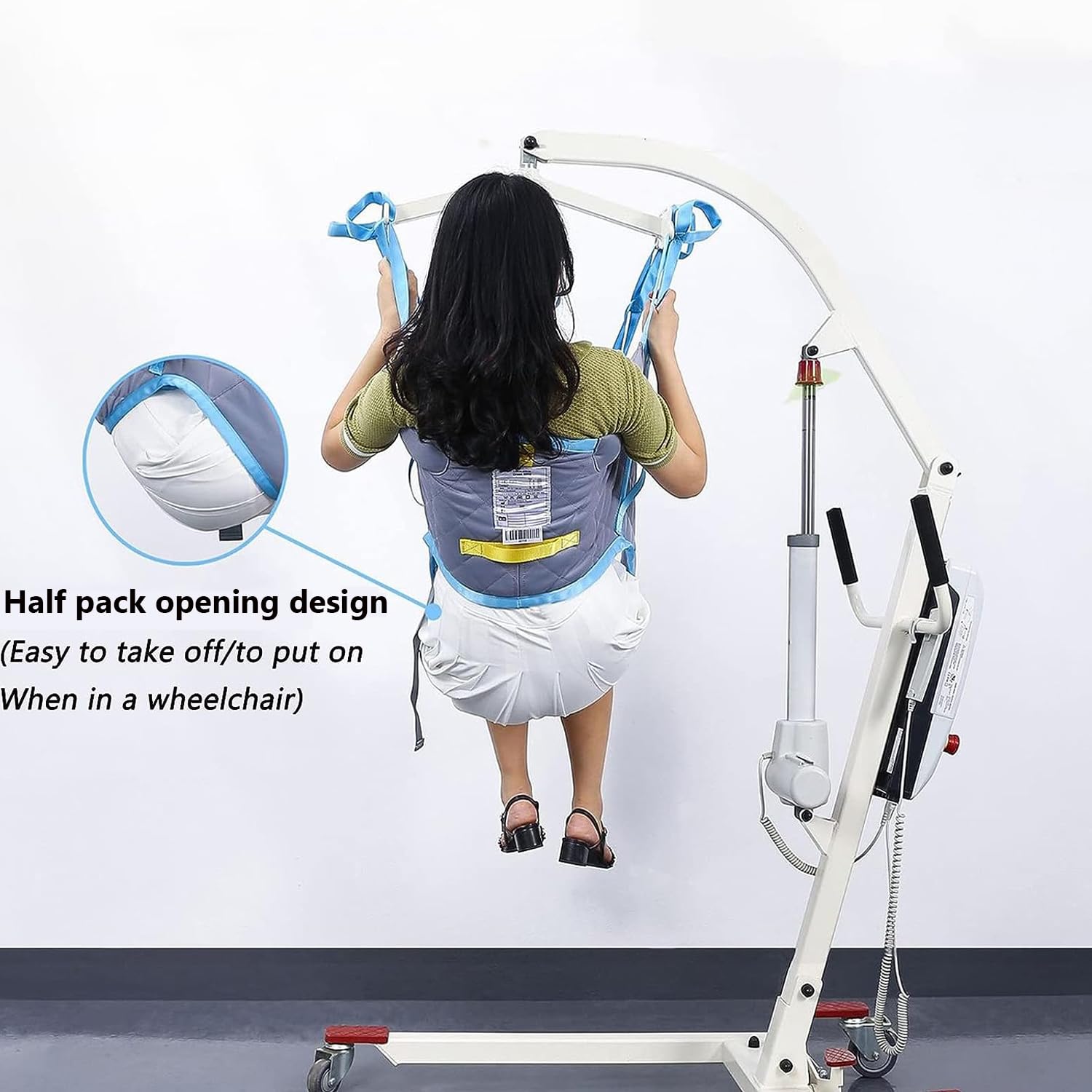 Sangle de Levage pour Patients Robuste en Maille pour Tout Le Corps, palan pour soulever Les Personnes âgées, Sangle de Douche à Jambes divisées pour Les élévateurs de Patients