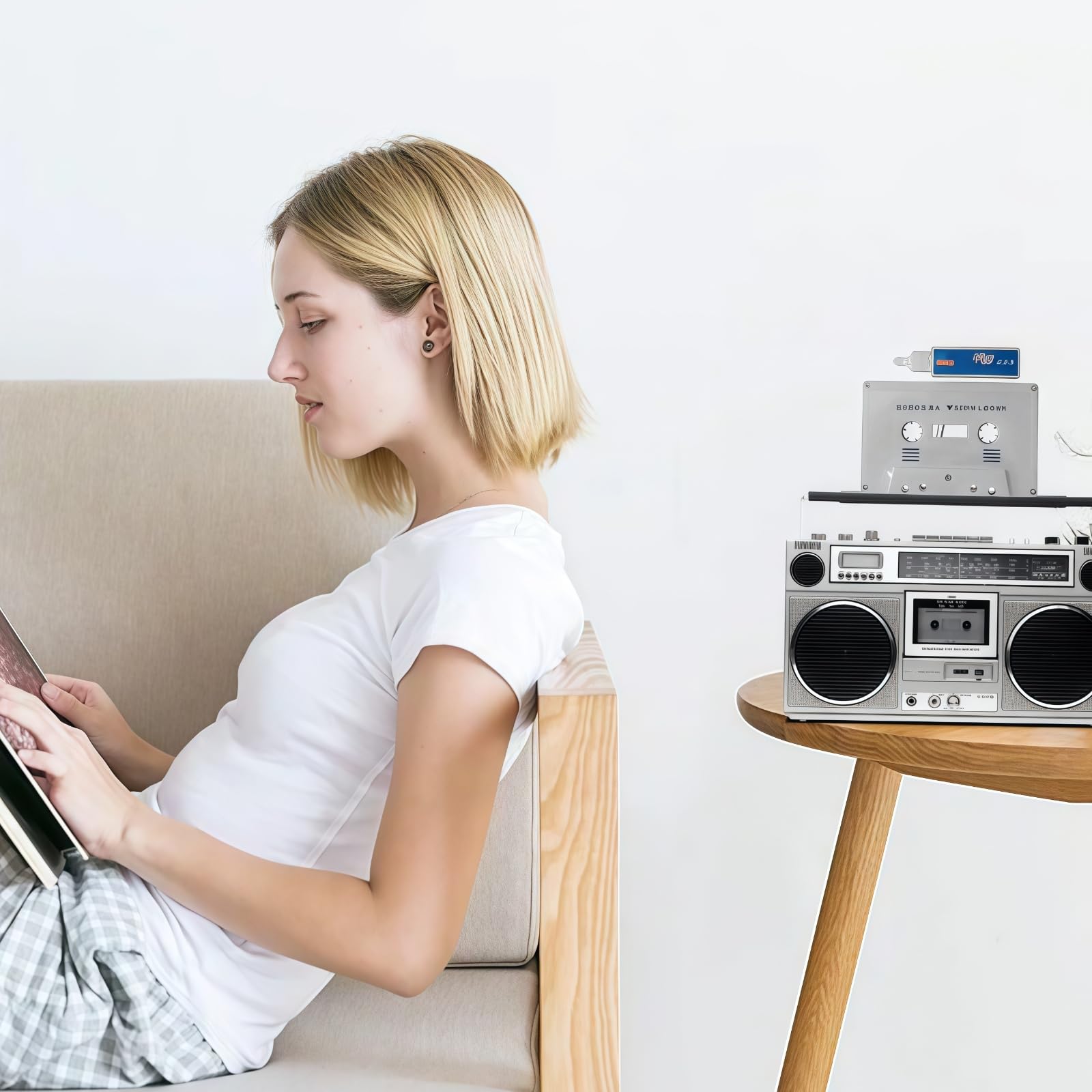 Kit d'entretien de tête de cassette, nettoyeur de cabestan et démagnétiseur pour lecteur cassette, entretien humide