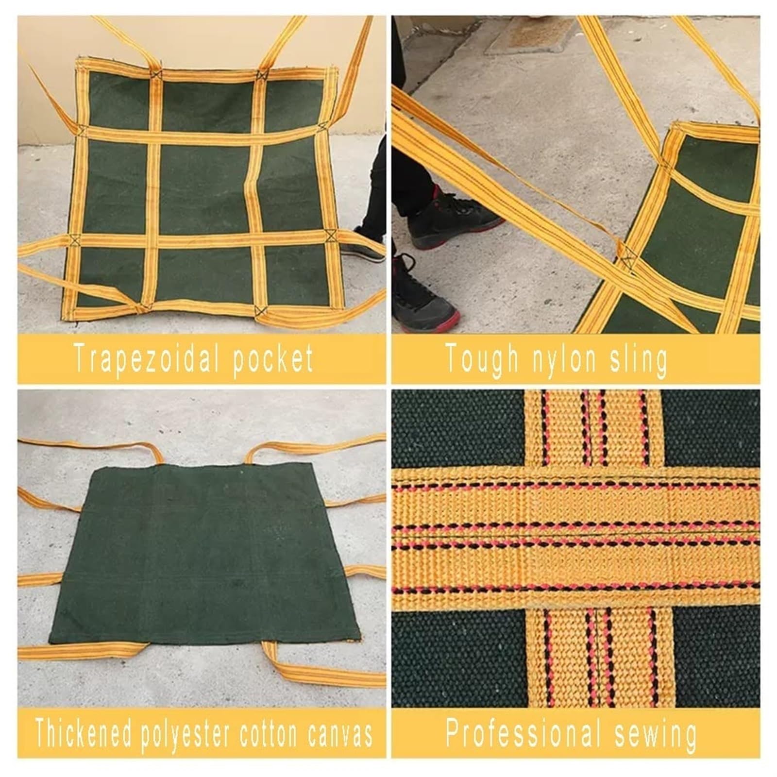 Rete di Sollevamento sospesa, Carico da 1,5 a 2 tonnellate, Sacco for Cemento, Sacco Appeso for Carrello elevatore, carico e Scarico di Oggetti Pesanti(150X150CMLoad 1.5 2T)