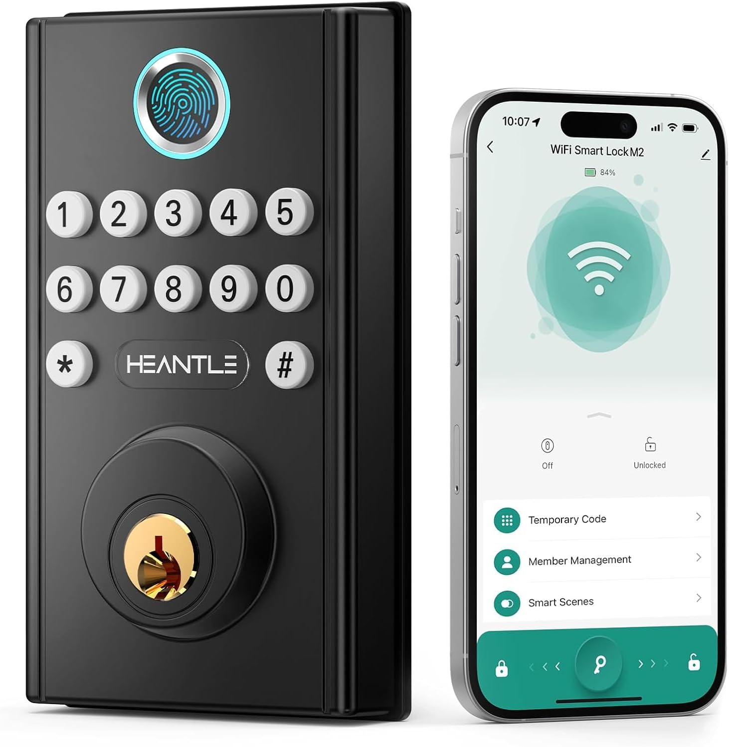 WiFi Smart Lock Front Door - HEANTLE Keyless Entry Door Lock