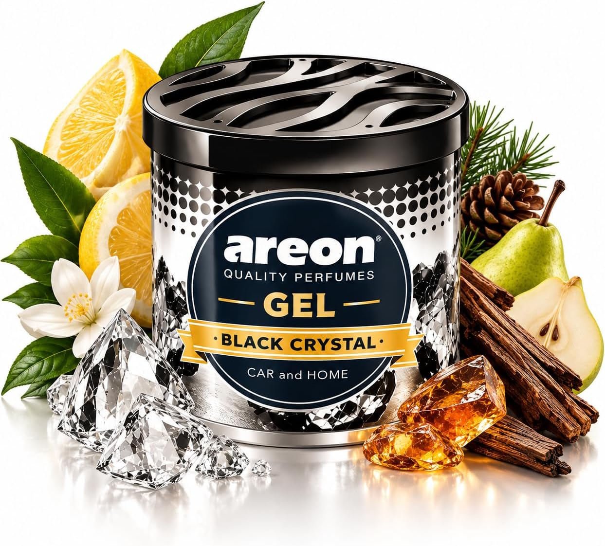 Black Crystal Gel Air Freshener for Car (80 g)