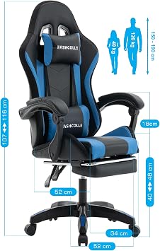 Blue Star Illuminated - Player Chair Blue-black With Massage