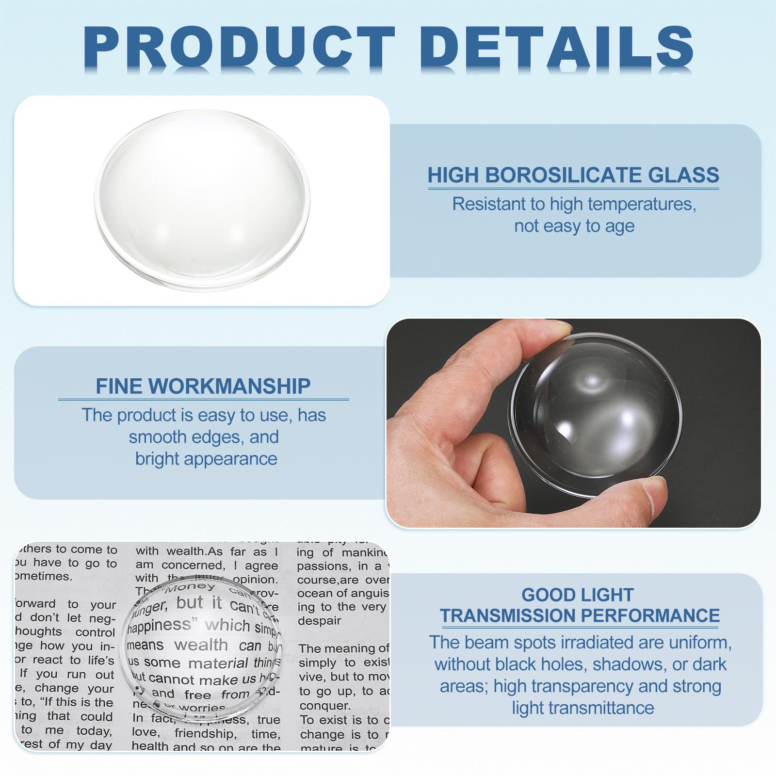 PATIKIL Diameter 57mm Flat Convex Lens - Image 3