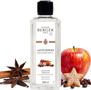 Maison Berger - Winter Joy - Lampe Berger Fragrance Refill Oil for Home Diffusers - Luxury Air Freshener with Cinnamon, Apple & Vanilla Notes - 16.9 Fl Oz (500ml)