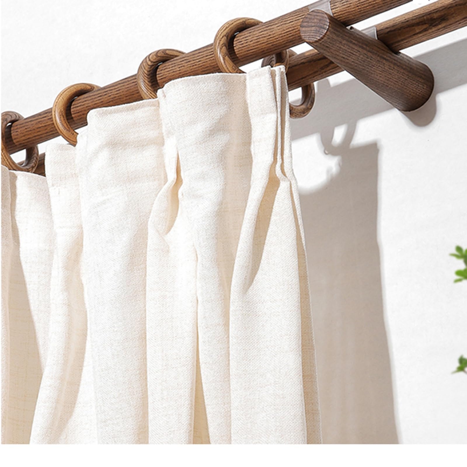 Zestaw drewnianych wsporników orzechowych - 140 cm, idealny do salonu i sypialni, Ele Home Decor, Easy Inllat, Quali, Slish Window Treatment