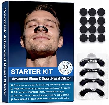 Premium Nasal Strips for Nighttime Sleep, Comfort-Fit Nose Strips with Skin-Friendly Adhesive for Men & Women Black, Large