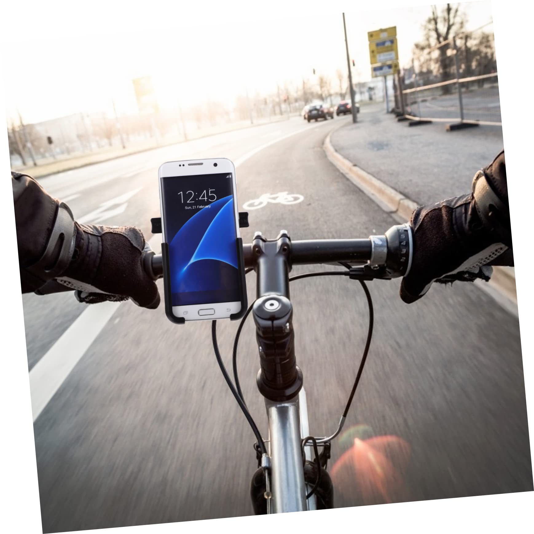 ABOOFAN 1pezzi Supporto Per Telefono Per Bicicletta e Veicolo Regolabile Due Artigli Per Presa Salda e Protezione Antiscivolo Resiste Alle Vibrazioni e Supporta Rotazione
