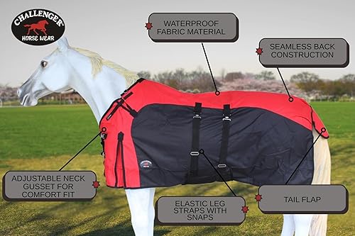 Miniatura 3 de 1200D Turnout - Manta de invierno con luz de caballo de lluvia impermeable 381B