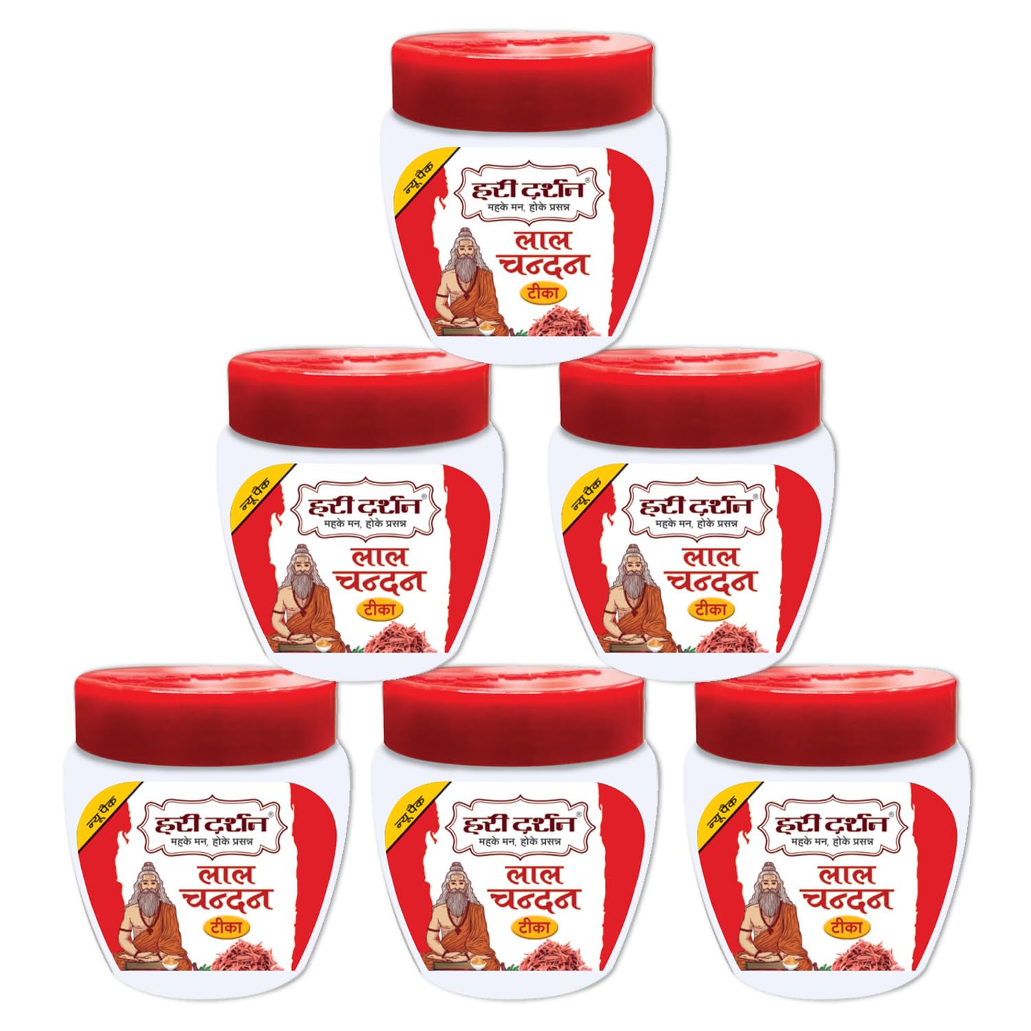 Hari Darshan Lal Chandan Tika – Pack of 6 (40g Each) | Pure Sandalwood & Saffron Tilak Paste | Natural Herbal Red Tilak for Puja, Meditation & Focus-image-31