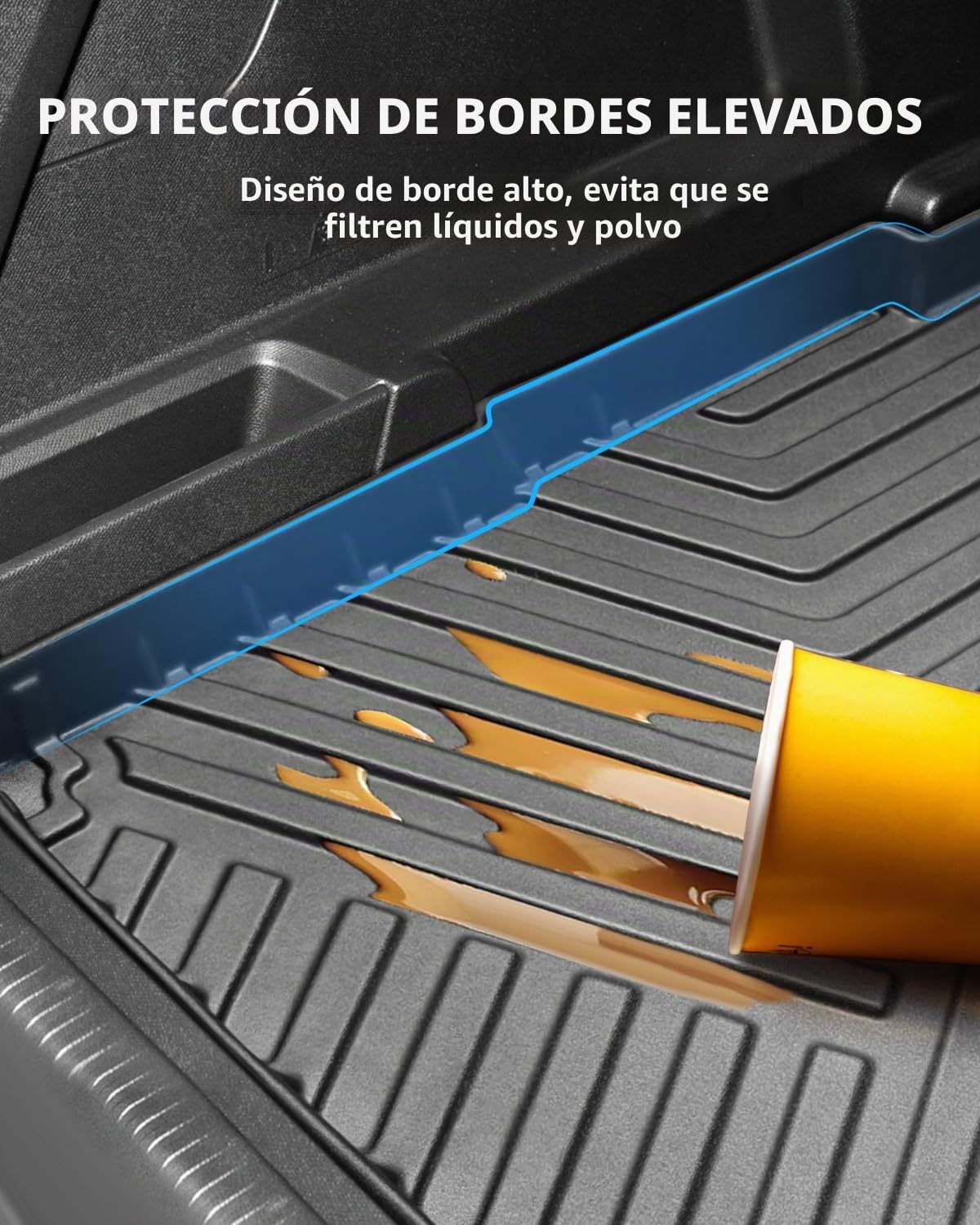 TPE Alfombrillas Maletero para Peugeot 3008 II 2016-2023 | Alfombras Maletero Originales, Protector Maletero Antideslizantes e Impermeables, Funda Maletero con Bordes Elevados