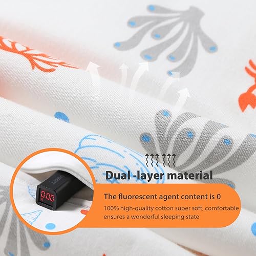 Miniatura 6 de Mosebears - Saco de dormir para bebé, con cremallera de 2 direcciones, saco de dormir unisex de algodón, 2.5 tog (animales del océano, de 0 a 6