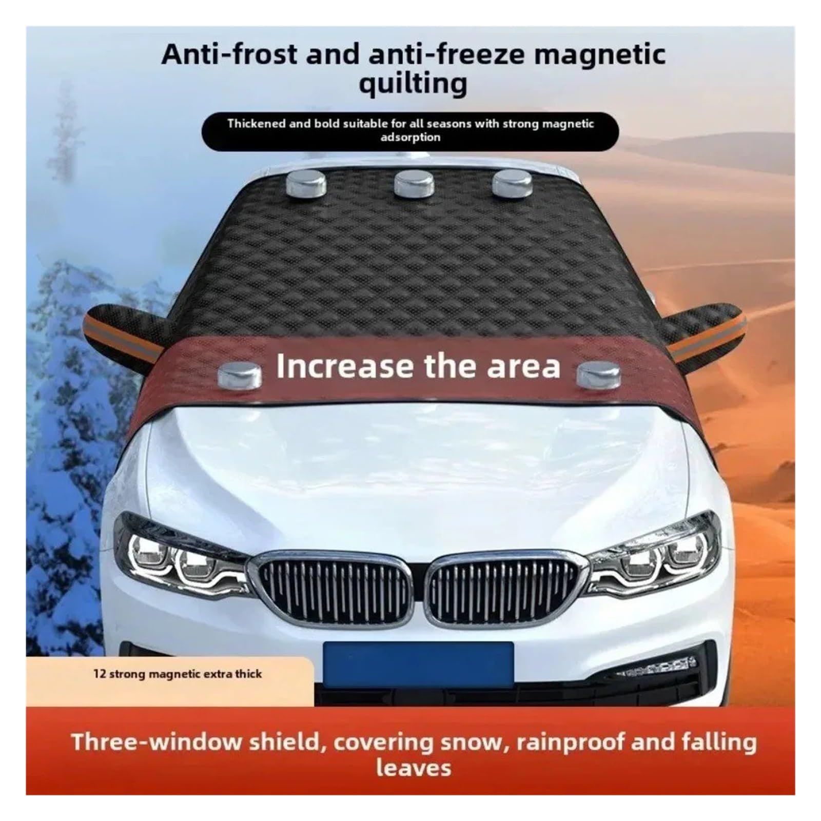 Cubierta de nieve para parabrisas, 1 unidad, cubierta de nieve para parabrisas de coche, cubierta de nieve para invierno al aire libre, impermeable, visera contra el hielo, protección contra el hielo