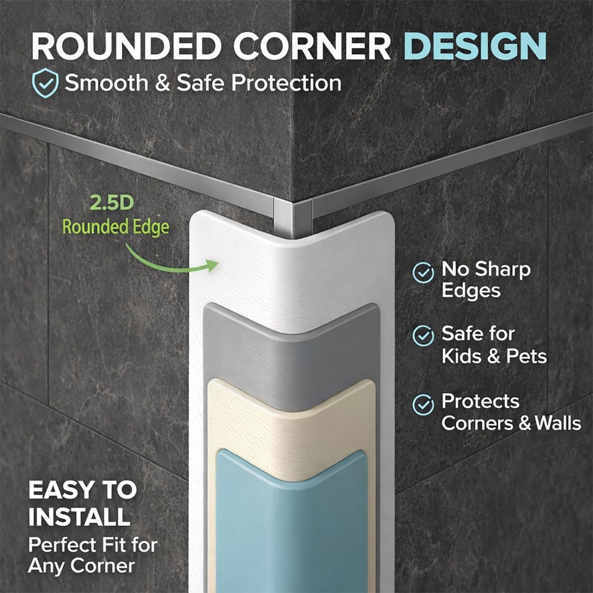 Protector de Esquinas de Pared PVC Autoadhesivo, Cantoneras de Pared 90 Grados, Perfil Angular Flexible para Protección de Esquinas de Muebles y Paredes(Creamy Beige,6m/236.2in)
