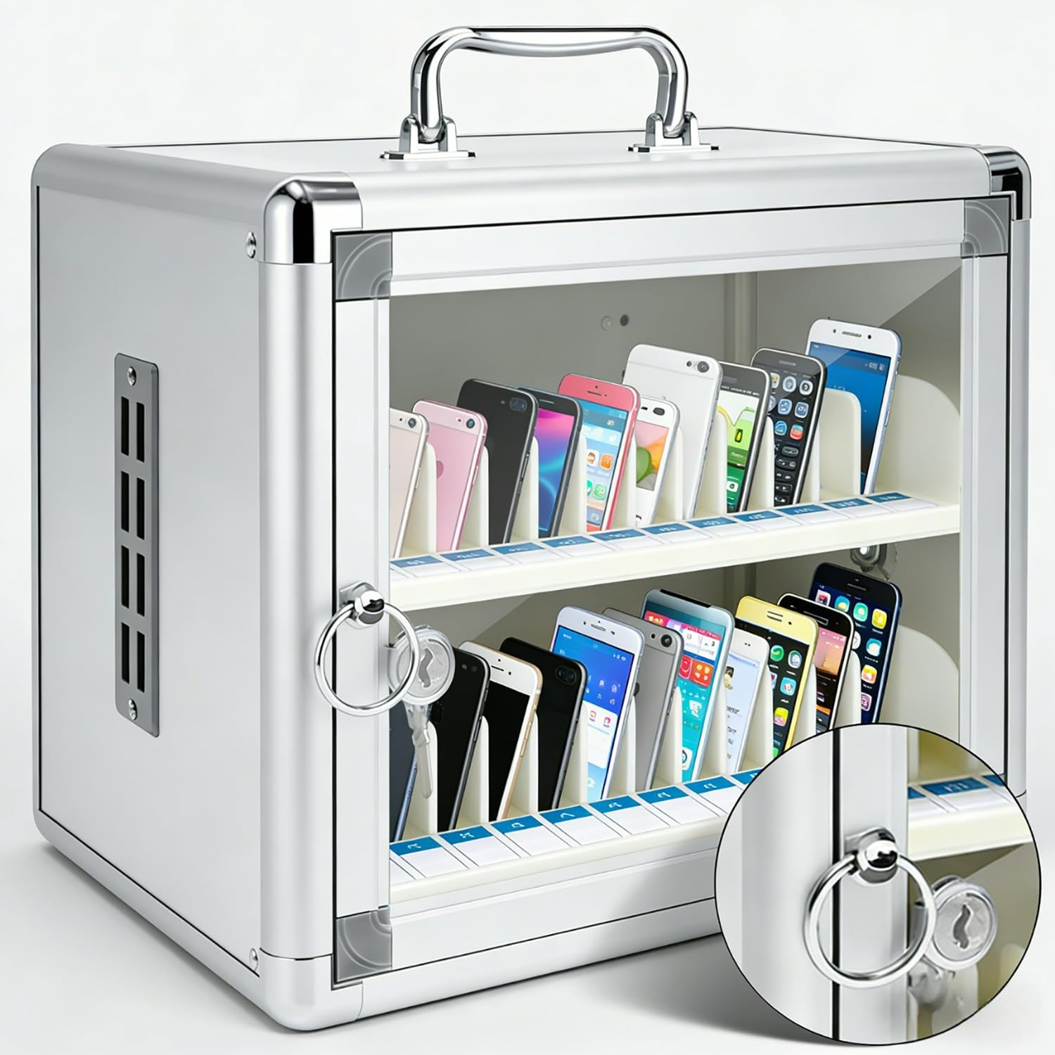 Armoire de Rangement pour Téléphone Portable,avec Numérotation et Serrure,pour Les Salles de Classe d'examens dans Les écoles de Bureau(24 Slots)
