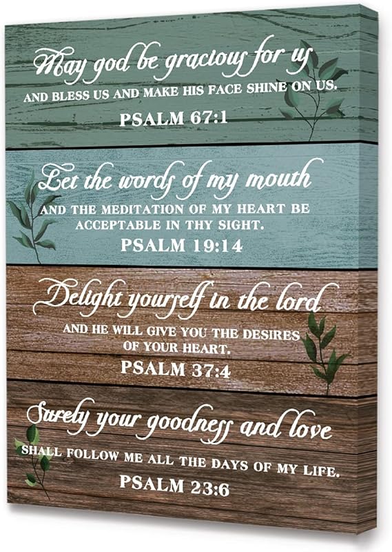 Retro Rustic Christian Bible Canvas Wall Art,Motivational