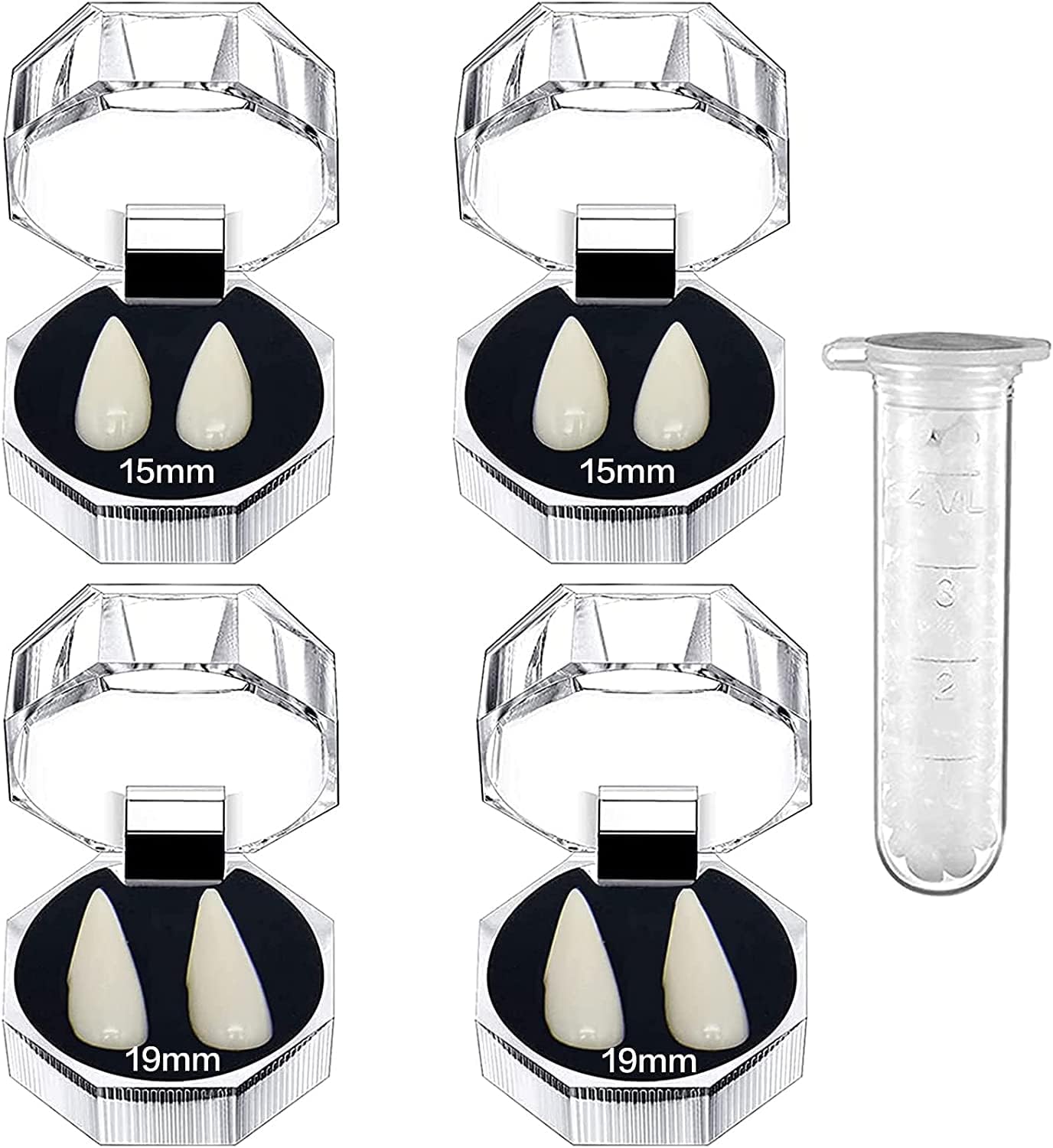 Winwild 5PCS Vampire Fangs Kit 2 Sizes Vampire Teeth Fake Teeth