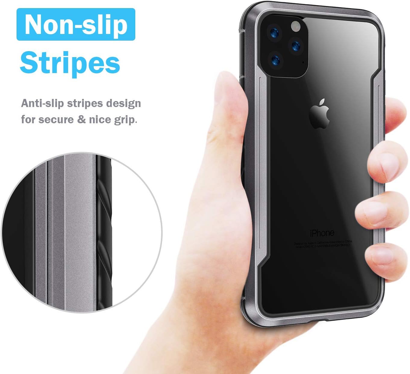 iPhone 11 Pro Max Case, Military Grade Drop Tested Protective Case for Apple iPhone 11 Pro Max 6.5 Inch (2019) (Black/Gray)