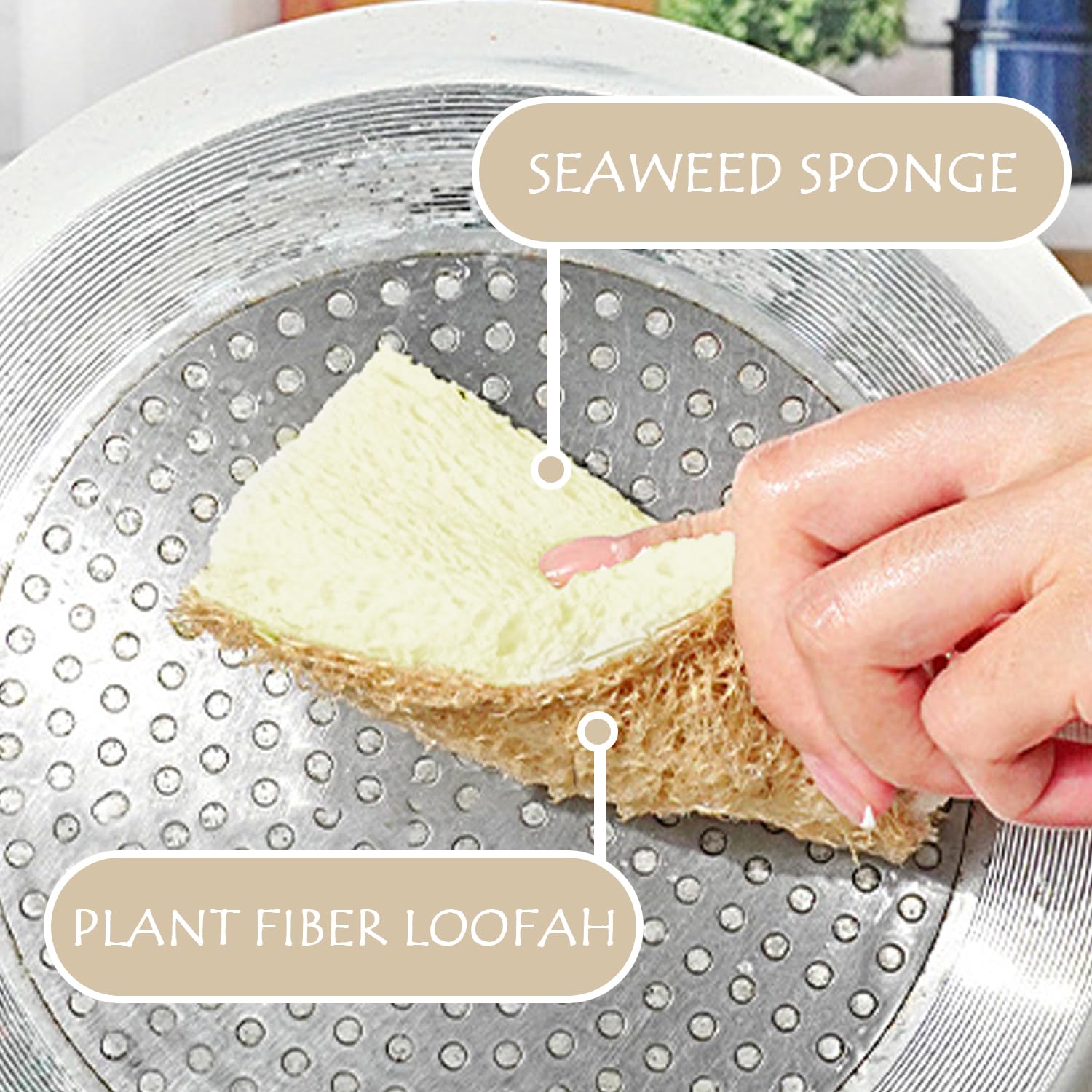 Brosse Éponge De Nettoyage Loofah 6 Pièces, Brosse De Nettoyage De Cuisine, Brosse À Vaisselle, Outils De Nettoyage, Brosse De Nettoyage Durable