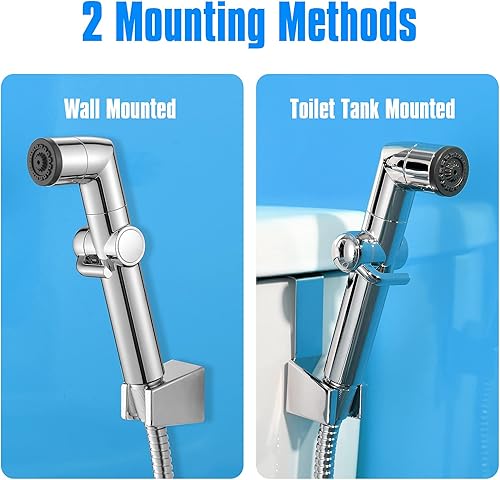 Miniatura 7 de JONKEAN Ducha musulmana, rociador de bidé para inodoro con control de presión de agua, pulverizador de pañales multifunción para inodoro, juego de