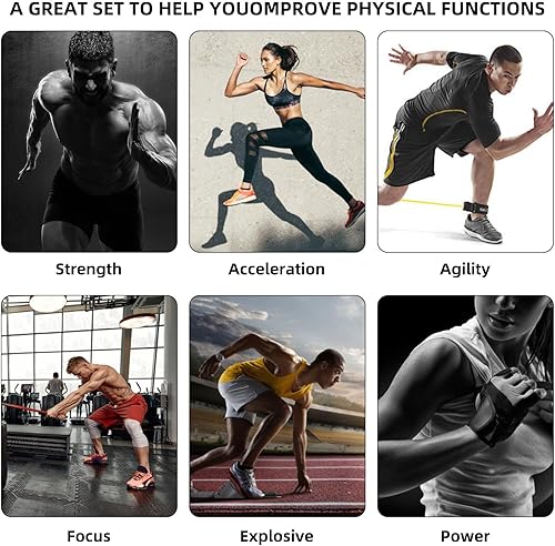 Miniatura 8 de Juego de entrenamiento de velocidad de resistencia, 8 piezas de ejercicio de fuerza explosiva, equipo físico, cuerda doble, mejora la agilidad,