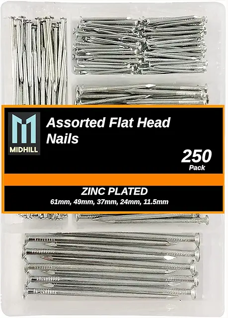 MIDHILL® 250pk Assorted Frame Nails for Wood, DIY & Home Décor