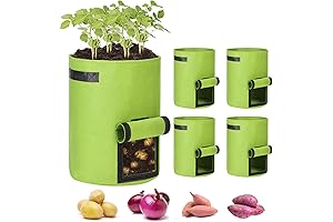 JERIA Green 5-Pack Grow Bags for Vegetables, 10-Gallon