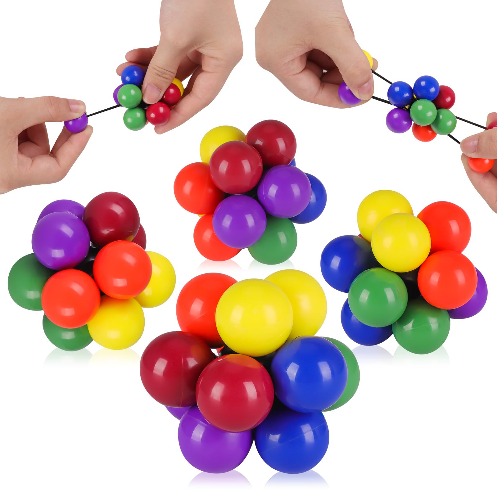 4 Pcs Stress Balls for Kids & Adults - Fidget Toy for Anxiety Colorful Fun Sensory Balls, Party Bag Fillers - Image 2