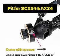 Vista 3 de Kit de extensión de cubos de rueda hexagonales + 0.197 in para SCX24 AX24, espaciadores de rueda de cubo hexagonal extendido de latón, piezas