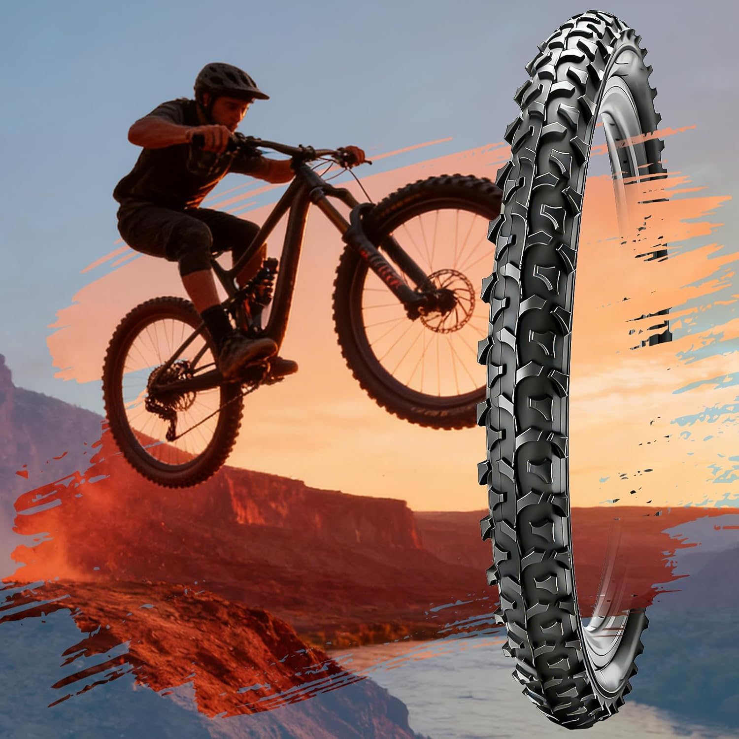 SIMEIQI 2 Pack 16"/18"/20"/26"x1.95" Bike Tires and Tubes AV 32MM Compatible with 16"/18"/20"/26"x1.75"/1.95" Replacement Bike Tires for Mountain Trail Hybrid Bicycles