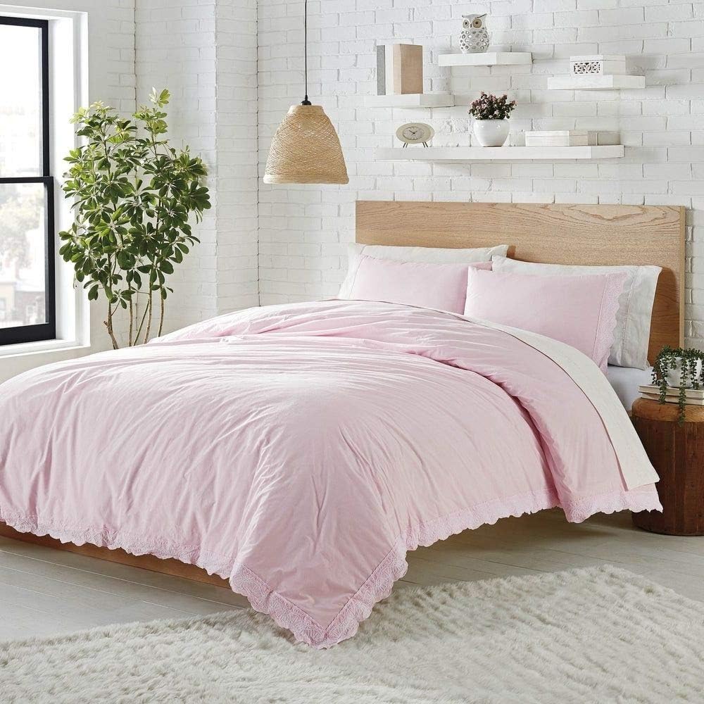 2 Piece Casual Blush Pink Comforter Set, All Season