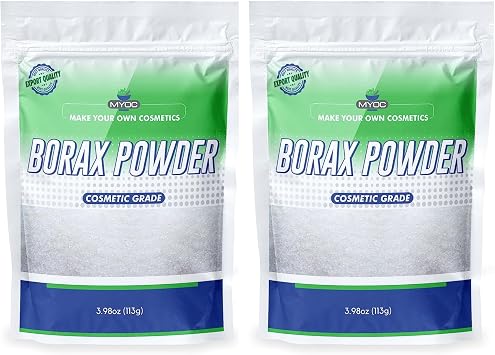 Borax Powder - Cosmetic Grade - 113g/3.98oz Pack of 2 - Mineral Salt Ingredient for Mixing Soaps and DIY Cosmetics