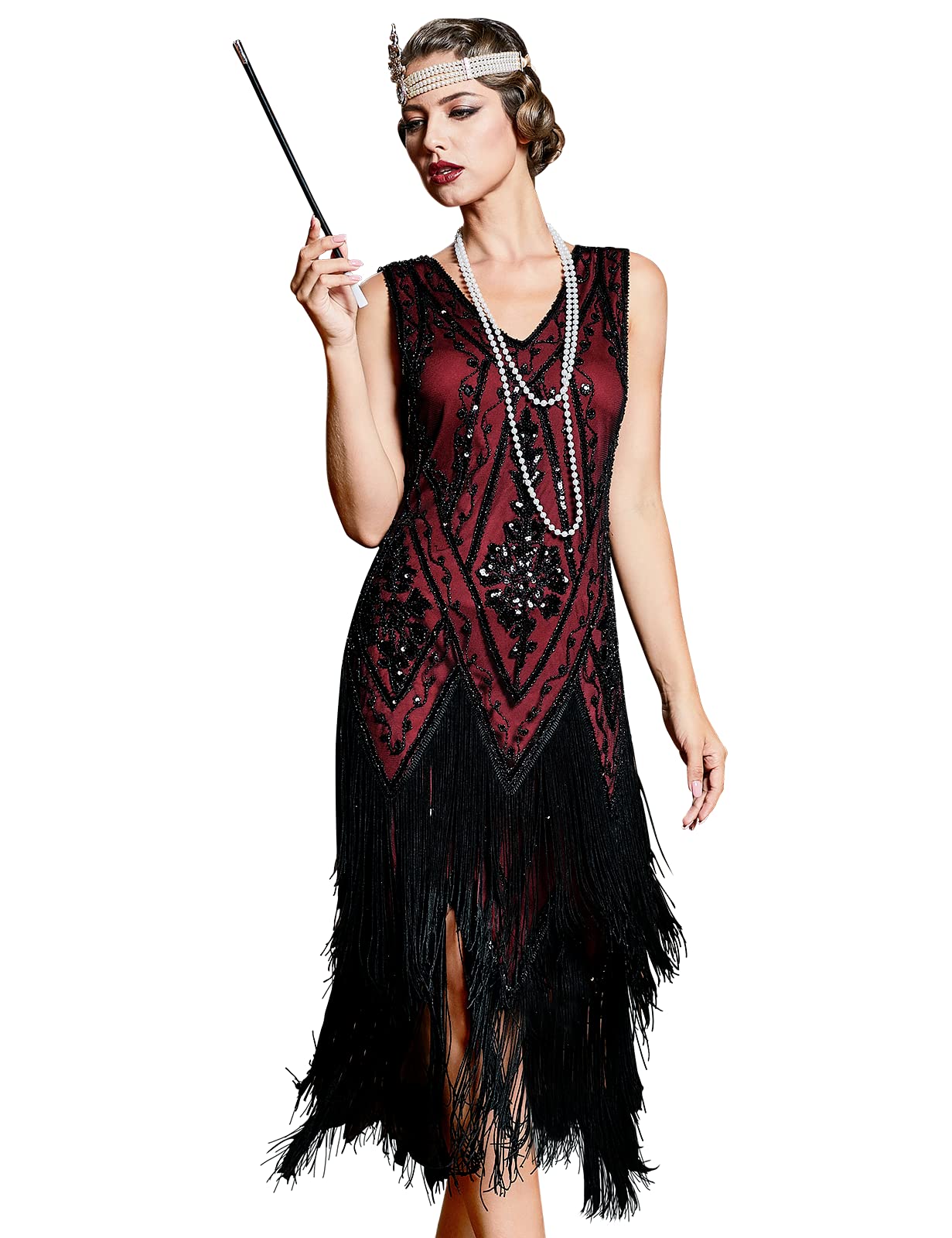 PrettyGuide Sequin Fringed Gatsby Dress