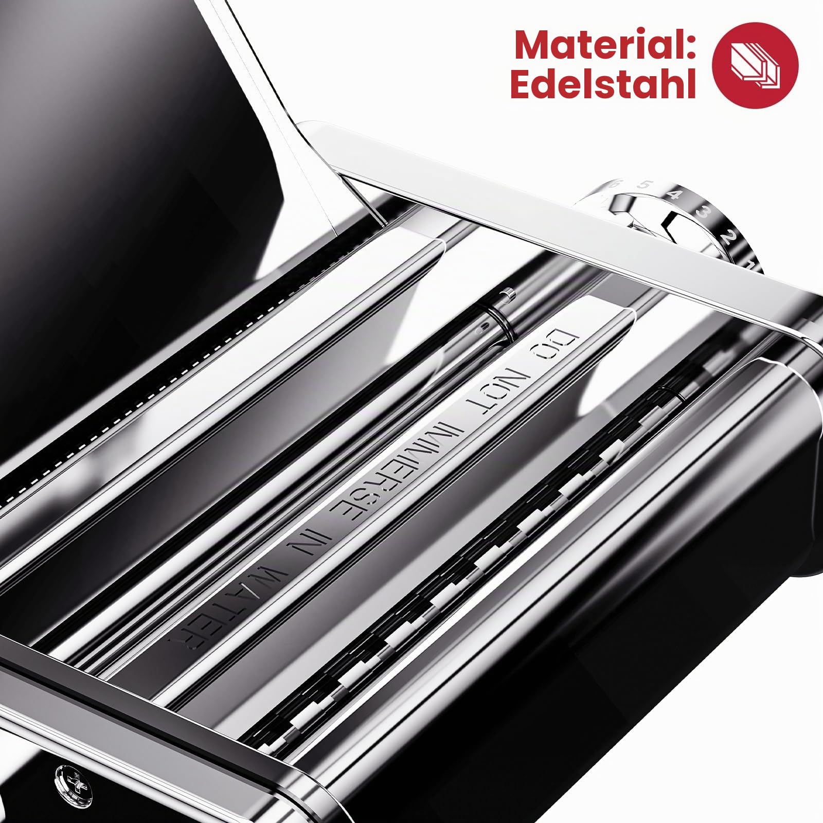 COFUN Edelstahl Nudelaufsatz Set für KitchenAid Standmixer, 3 in 1 Pasta Zubehör für KitchenAid Nudelvorsatz, Inkl FettuccineSchneider, SpaghettiSchneider & Nudelwalze, mit Edelstahl Führungsblech