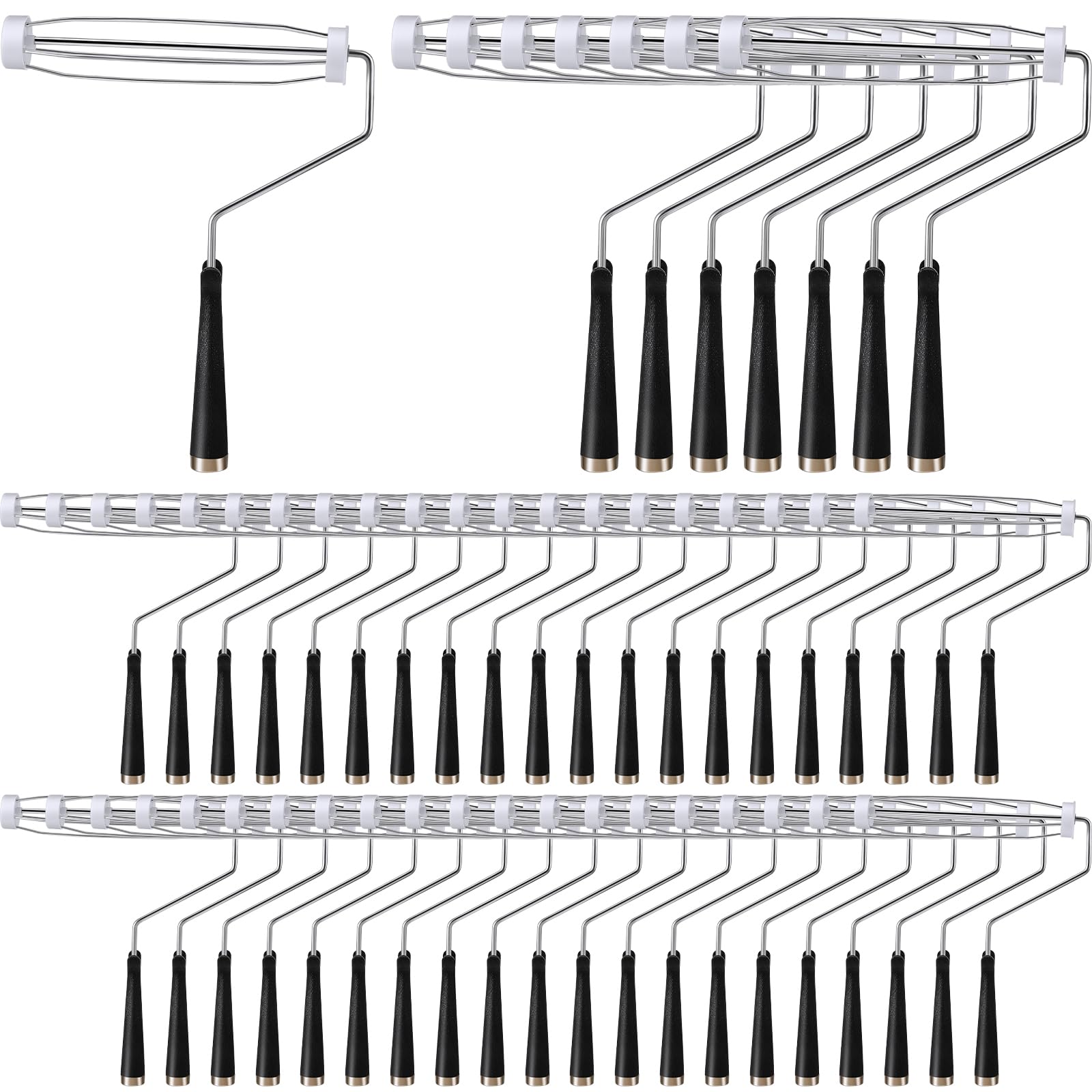 Gerrii Farbroller, Malerroller, Rahmen, 5 Drahtbürsten, Zubehör für Wand, Haus, Haus, Schwarz, 48 Stück