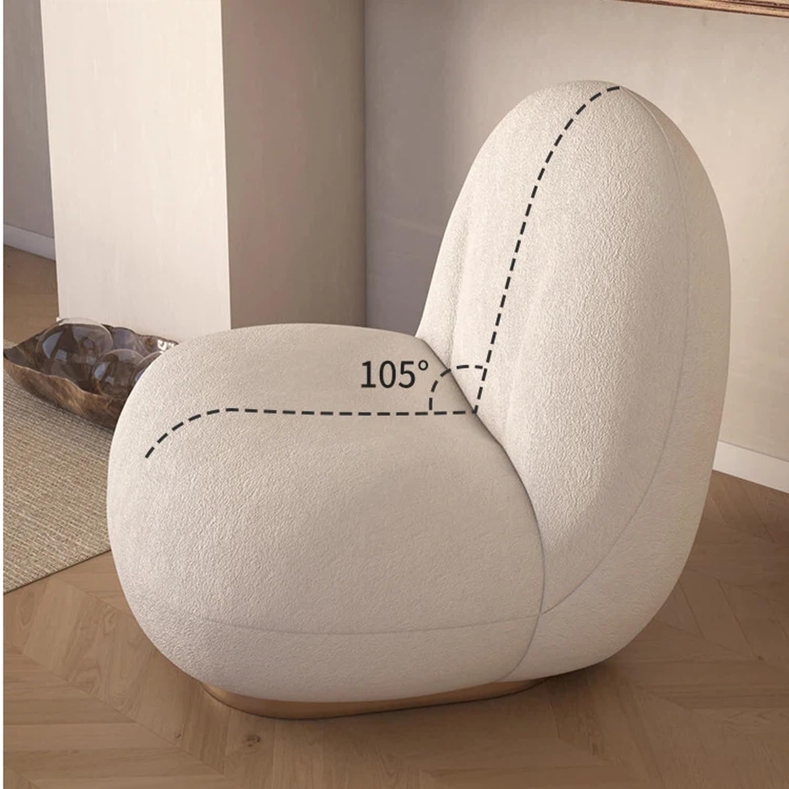 Kleines Sofa Drehbarer Lazy Sofa Einzel-Tatami-Liegestuhl mit Rückenlehne, lässiger Lounge-Sessel Einzelsofa(Pink)