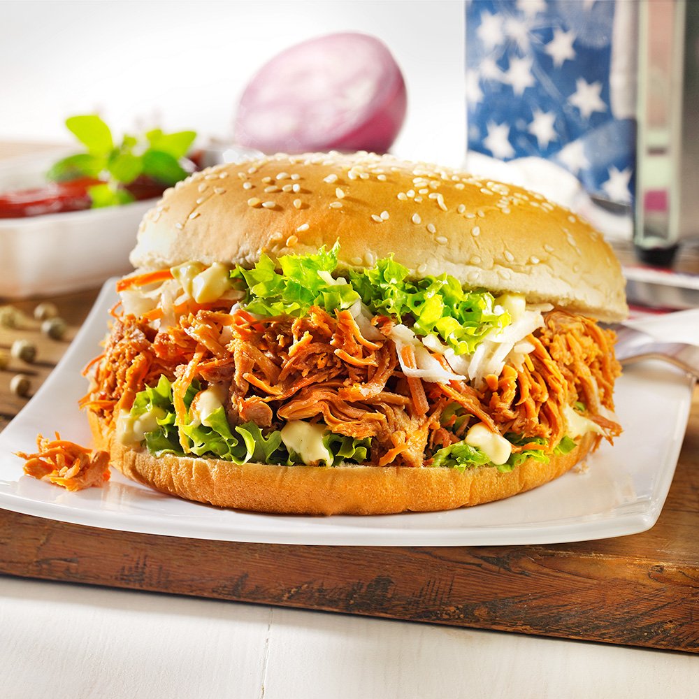 Pulled Chicken natur - mageres Hähnchenbrustfilet gegart 500g von Dieter Hein