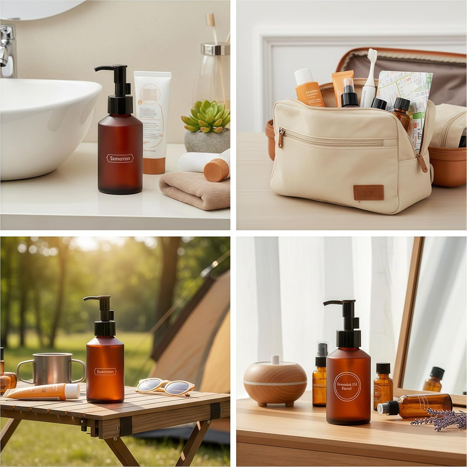 120ml/4oz Empty Wine Red Frosted Glass Lotion Pump Bottles with Black Pump Top Refillable Liquid Dispensers Jars Cosmetic Storage Container for Essential Oil Soap Shampoo - Image 7