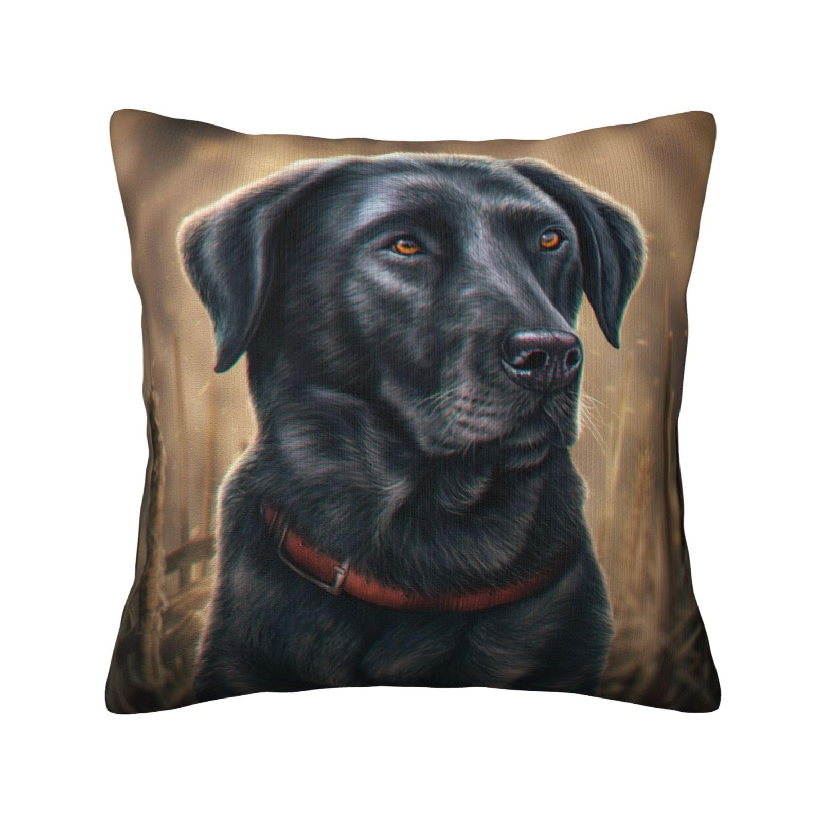 Black Labrador, Pillow Cover Decorative Throw Pillowcase Soft Polyester Cushion Covers 45x45 cm